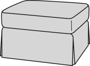 Skirted Ottoman 531Skirted Storage Ottoman 1531