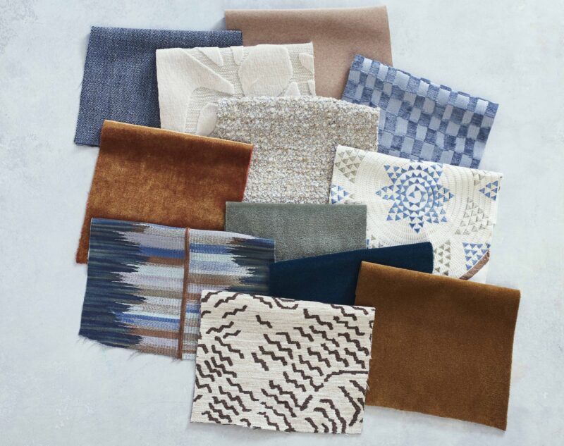 An assorted collection of fabric swatches