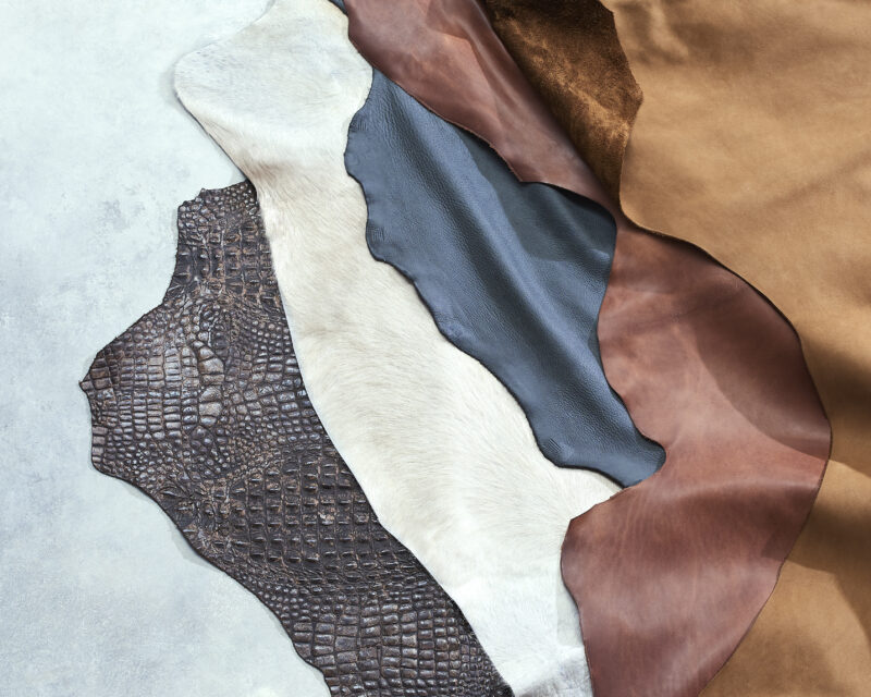 An assorted collection of leathers